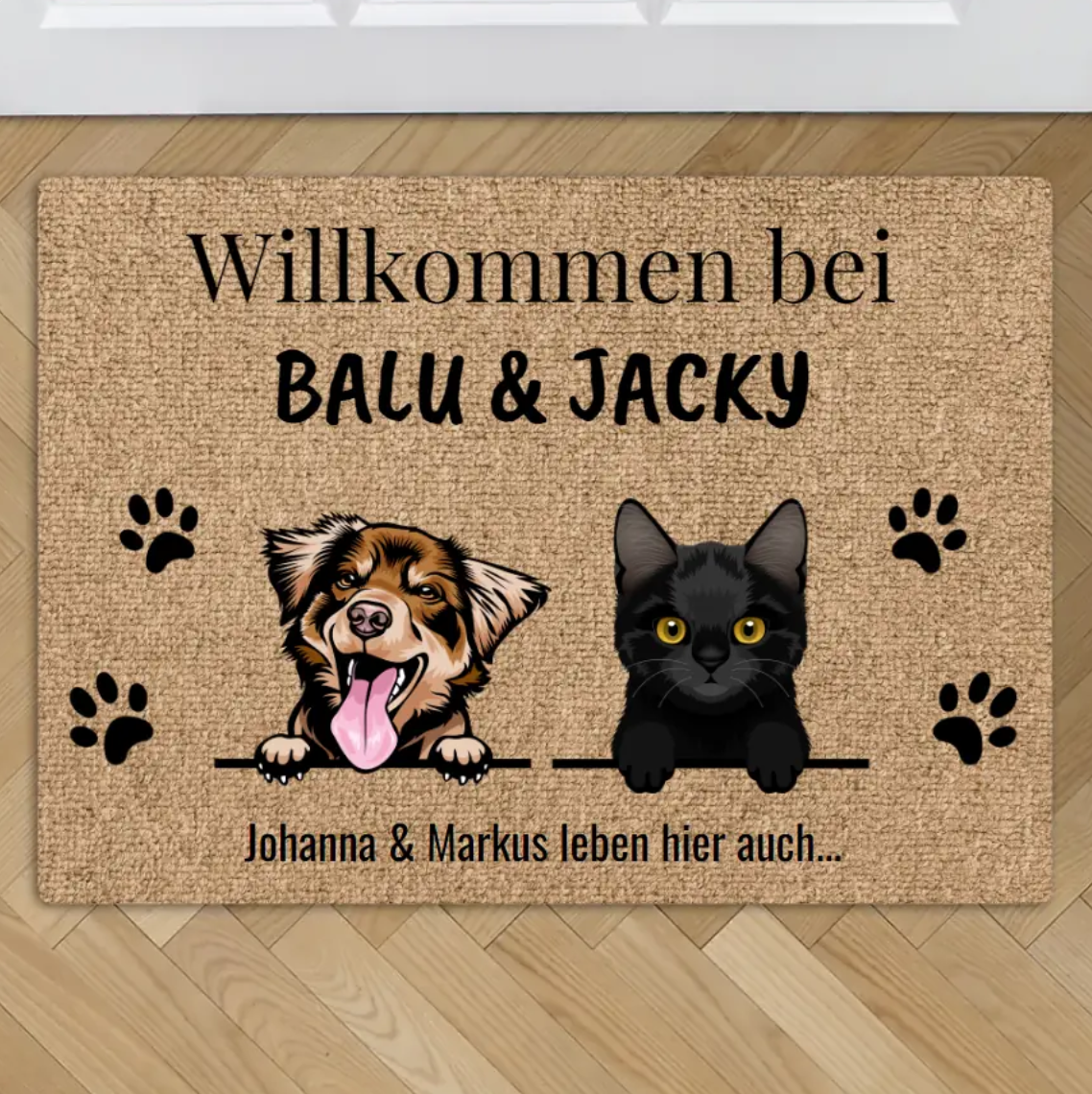 Personalisierte Fußmatte - Willkommen